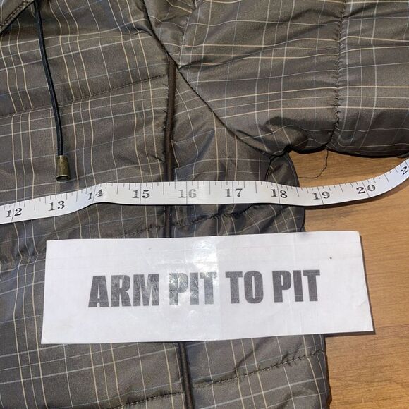 RFT Rainforest Jacket Women S Green Puffer Plaid Hooded Outdoor Phone Pocket - Picture 3 of 10